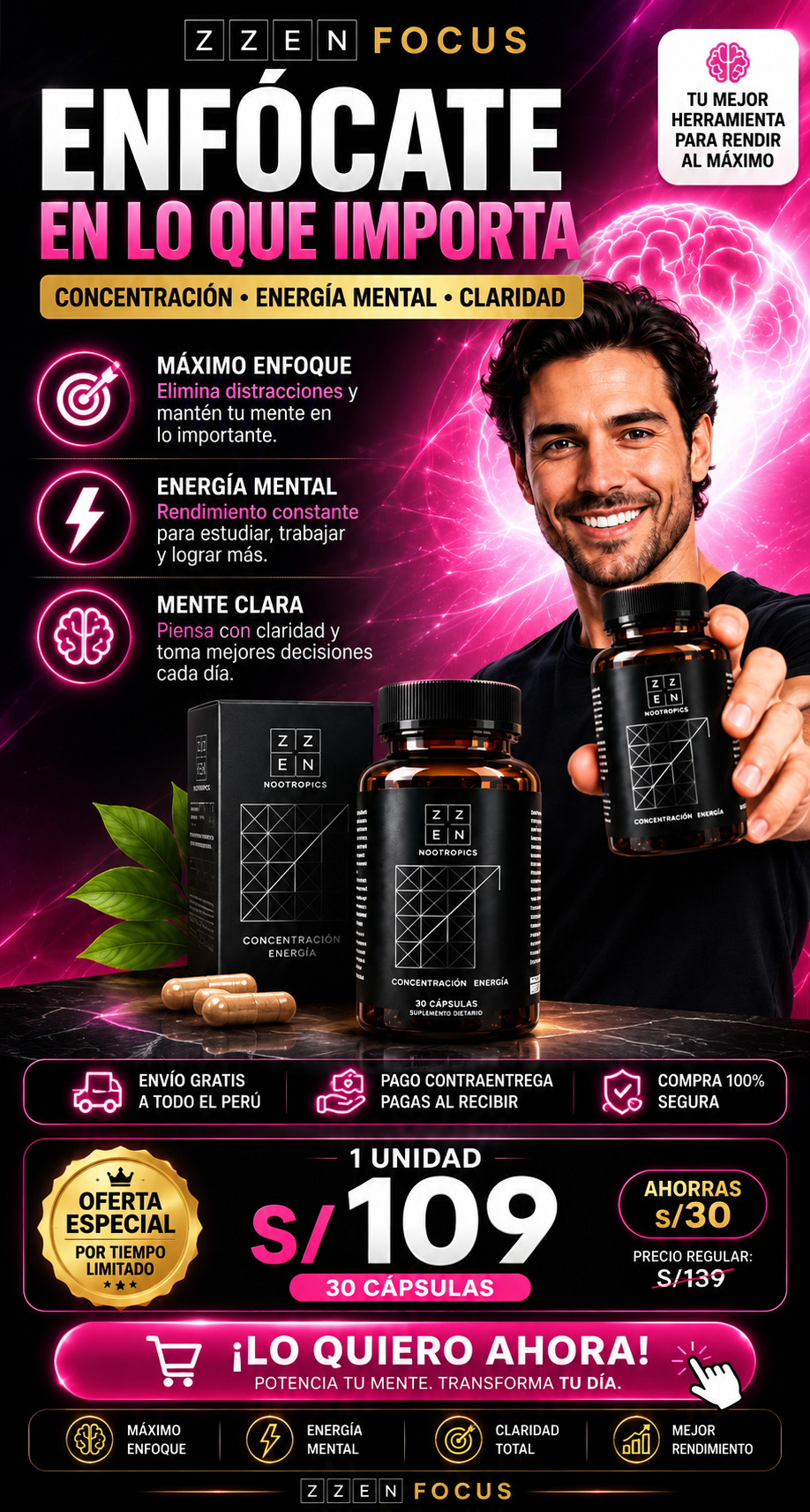 ZZEN FOCUS — MÁXIMO ENFOQUE, CLARIDAD MENTAL Y ENERGÍA PARA TU DÍA